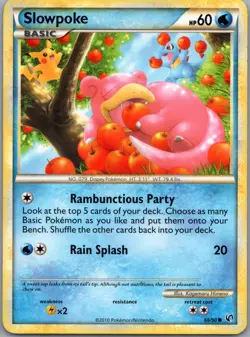 Slowpoke 66/90 Common HGSS Undaunted Pokemon MP/LP - Image 1