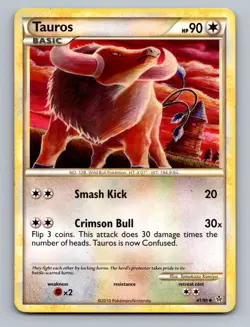 Tauros 41/95 Uncommon HGSS Unleashed Pokemon Lightly Played - Image 1