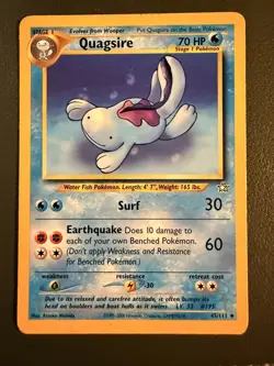 Pokemon TCG Quagsire 45/111 Neo Genesis NEO1 LP - Image 1
