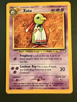 Pokemon TCG Xatu 52/111 Neo Genesis WOTC LP - Image 1