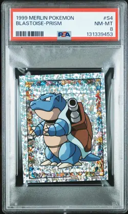 PSA 8 NM/MT 1999 MERLIN POKEMON #S4 BLASTOISE-PRISM - Image 1