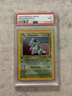1999 Pokemon Jungle 1st Edition Nidoqueen Holo #7 PSA 9 MINT - Image 1