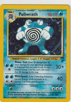 Pokemon TCG Poliwrath Base Set 2 15/130 Holo Unlimited Holo Rare - Image 1
