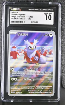 Delibird 152/132 Illustration Rare Holo 2025 Pokemon CGC 10 Gem Mint - Image 1
