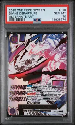 2025 ONE PIECE OP13-CARRYING ON HIS WILL ALTERNATE ART DIVINE DEPARTURE PSA 10 - Image 1