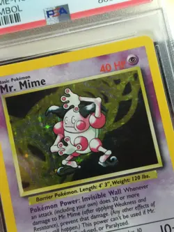 Pokemon 1999 Vintage Mr. Mime 6/64 Jungle No Symbol PSA Graded 6 Error Holo Card - Image 3