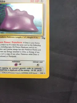 Pokemon Cards: 1st Edition Fossil Rare Holo: Ditto 3/62 - Image 5