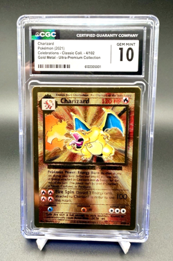 Charizard 004/102 Celebrations UPC Gold Metal Pokemon Card - CGC 10 Gem Mint - Image 1