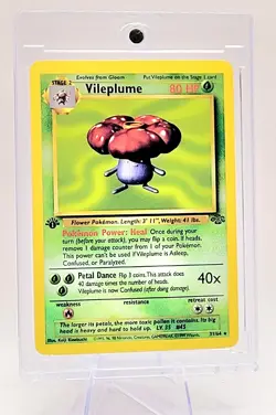 Pokemon TCG Vileplume 31/64 Jungle Unlimited Non-Holo Card WOTC 1st Edition - Image 1