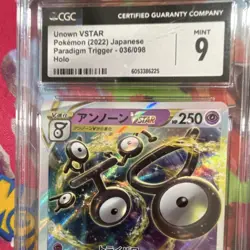 Pokemon Unown VSTAR CGC 9 Ultra Rare Holo Card 066/195 Silver Tempest 2022 - Image 1