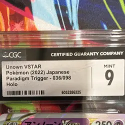 Pokemon Unown VSTAR CGC 9 Ultra Rare Holo Card 066/195 Silver Tempest 2022 - Image 5