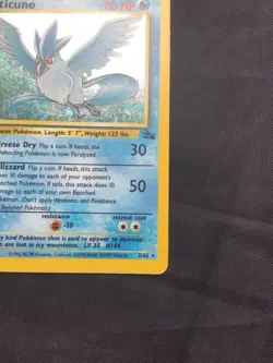 Pokemon Cards: 1st Edition Fossil Rare Holo: Articuno 2/62 - Image 5
