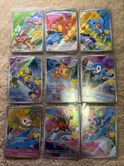 Pokemon TCG First Partner Illustration Collection 2026 Promos Full Set 9 Cards - Image 1