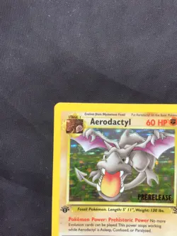 Pokemon Cards: 1st Edition Fossil Rare Holo Prerelease: Aerodactyl 1/62 - Image 3