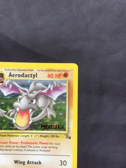 Pokemon Cards: 1st Edition Fossil Rare Holo Prerelease: Aerodactyl 1/62 - Image 4