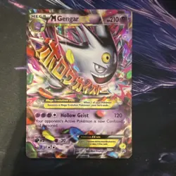 Pokemon M Gengar EX Mega Full Art Promo Holo Card XY166 XY - Image 1