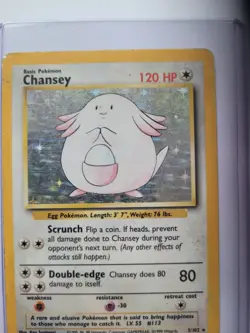 Pokemon TCG Chansey Base Set Holo Rare Card 3/102 1999 Base Set - Image 3