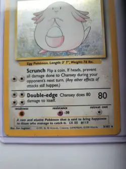 Pokemon TCG Chansey Base Set Holo Rare Card 3/102 1999 Base Set - Image 4