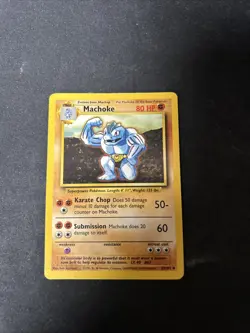 Machoke Base Set 34/102 Uncommon Pokemon Card Unlimited 1999 D11 - Image 1