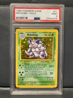 NIDOKING BASE SET HOLO - PSA 9 - MINT #11 VINTAGE POKEMON CARD - Image 1