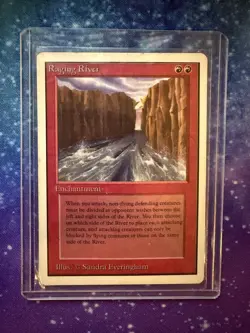 Raging River Magic the Gathering MTG Unlimited Rare, Damaged - See Photos & Desc - Image 1