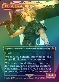 Cloud, Ex-SOLDIER (Borderless) (Surge Foil) Commander: Final Fantasy Foil - Image 1