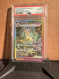 POKEMON 2025 SV8a Korean Special Art Rare LEAFEON EX #200 PSA 10 Gem Mint - Image 1