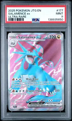 2025 POKEMON JTG EN-JOURNEY TOGETHER 177 SALAMENCE EX ULTRA RARE PSA 9 - Image 1