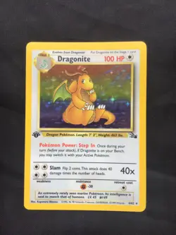 Pokemon Cards: 1st Edition Fossil Rare Holo: Dragonite 4/62 - Image 1