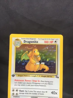 Pokemon Cards: 1st Edition Fossil Rare Holo: Dragonite 4/62 - Image 2