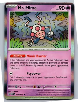 Mr. Mime - SV: Scarlet & Violet 151 122/165 - Rare - NM Pokemon TCG - Image 1
