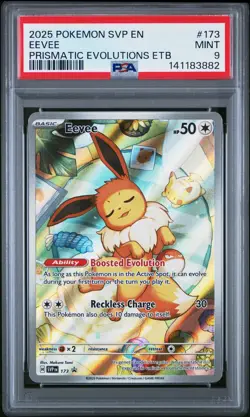 2025 POKEMON SVP EN-SV BLACK STAR PROMO #173 EEVEE PSA 9 - Image 1