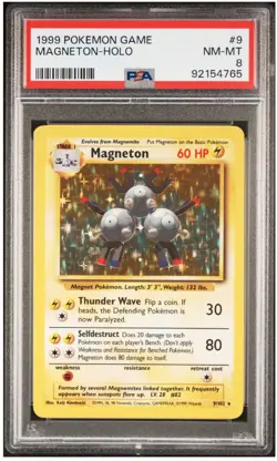 Magneton Holo #9 1999 Pokemon Base Set PSA 8 - Image 1