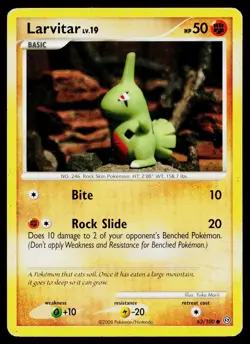 Larvitar 63/100 Common Stormfront Pokemon Heavily Played - Image 1