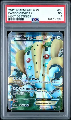 2012 Pokemon Black & White Regigigas Full Art Next Destinies 99/99 PSA 7 NM - Image 1