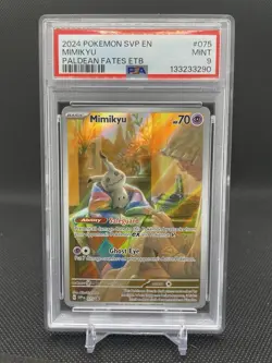 Pokemon Mimikyu Illustration Rare Black Star Promo Paldean Fates #075 PSA 9 - Image 1