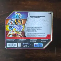 Pokemon Paradox Destinies Tin - Gouging Fire Ex - Sealed - Image 2