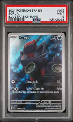 2024 POKEMON SFA EN-SHROUDED FABLE ILLUSTRATION RARE #075 ZORUA PSA 9 - Image 1