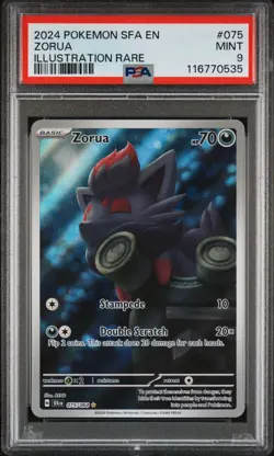 PSA 9 Mint Pokemon Zorua 075/064 Illustration Rare Scarlet Violet Shrouded Fable - Image 1