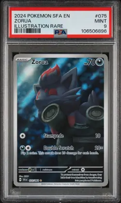 Zorua PSA9 2024 Pokemon Sfa En-Shrouded Fable Illustration Rare #075 - Image 1