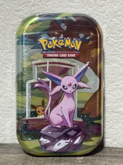 Pokemon TCG Scarlet & Violet Prismatic Evolutions Mini Tin Espeon New/Sealed - Image 1