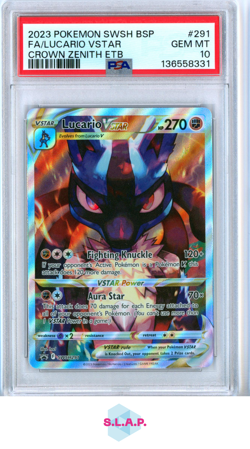FA/LUCARIO VSTAR CROWN ZENITH ETB POKEMON SWSH BLACK STAR PROMO 2023 291 PSA 10 - Image 1