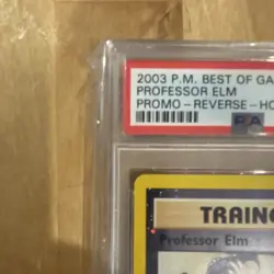 Pokemon 2003 Best of Game Professor Elm 003/009 Reverse Holo Promo PSA 9 English - Image 2