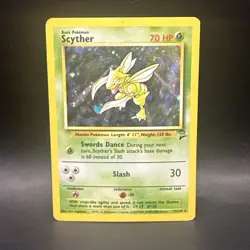 Scyther 17/130 Holo Rare Pokemon TCG Base Set 2 - Image 1