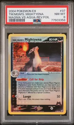 Pokemon Mightyena Reverse Holo EX Team Magma vs Team Aqua 37/95 PSA Graded - Image 1
