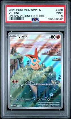 2025 POKEMON SVP EN-SV BLACK STAR PROMO #208 VICTINI PSA 9 - Image 1