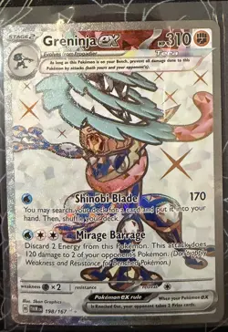Pokemon TCG Greninja EX 198/167 Sv06: Twilight Masquerade Ultra Rare Holo - Image 1