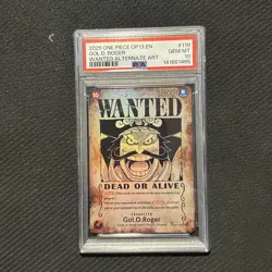 2025 ONE PIECE OP 13 Op09-118 GOL D. ROGER WANTED ALTERNATE ART PSA 10 Gem Mint - Image 1