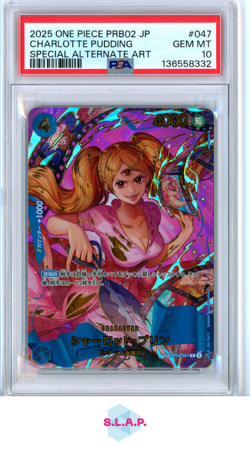 CHARLOTTE PUDDING SPECI4L ALT ART ONE PIECE JAP PRB02-PB VOL.2 2025 047 PSA 10 - Image 1