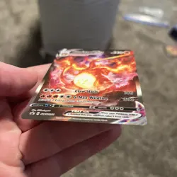 Pokemon TCG Charizard VMAX SWSH261 with matching soft case - Image 2